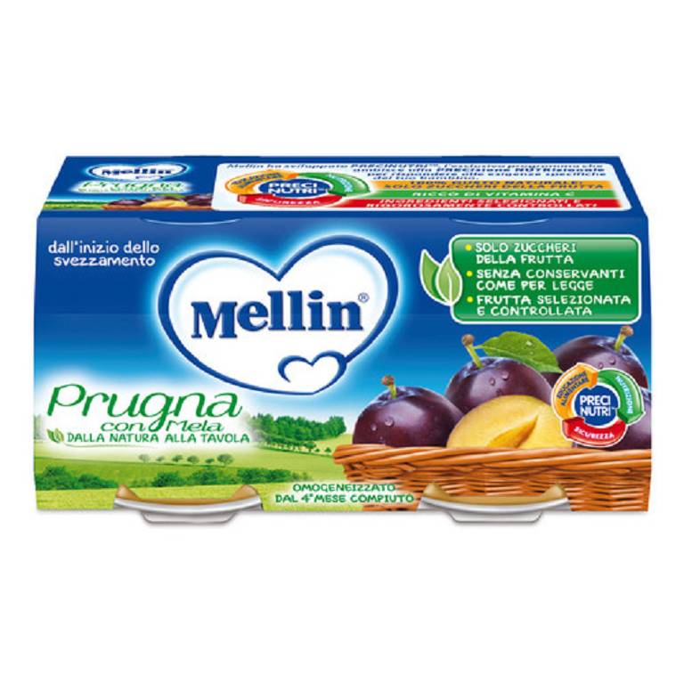 MELLIN OMOG PRUGNA MELA 2X100G